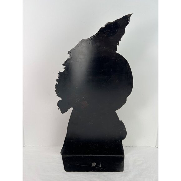 Old World Santa Claus St. Nicholas Hand Painted Tin Metal 21" Tall Rustic Free S - Picture 4 of 5